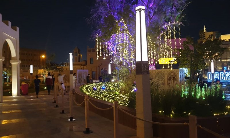 CONCRETE DECORATIVE LIGHTING - AL KOUT DISTRICT GARDEN